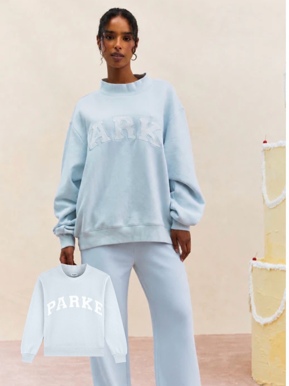 Parke Varsity Mockneck Sweatshirt - Frosting L/XL
